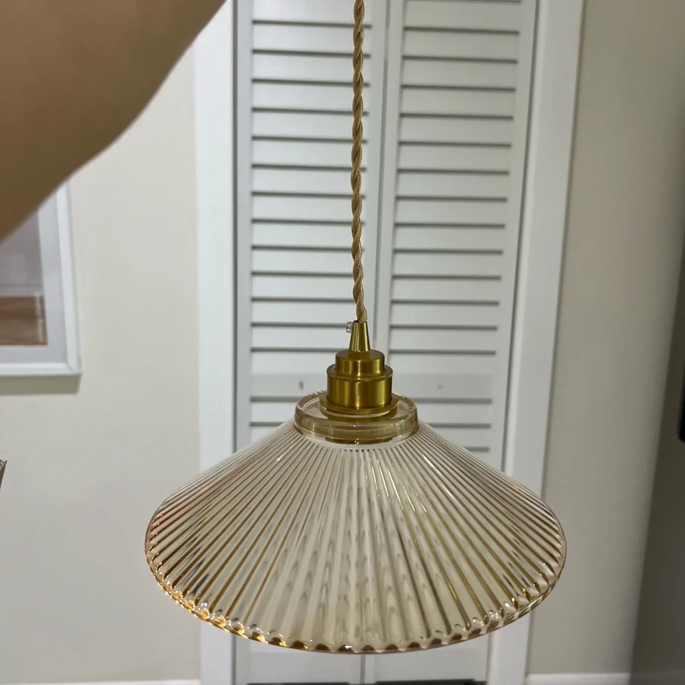 KucooN Chandelier Ceiling Lamp Light - Brass glass